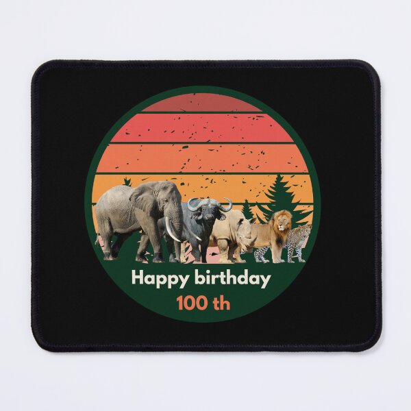 Item preview, Big Five Safari Sunset 100th Birthday - African Wildlife Retro Design designed and sold by Weather gifts .