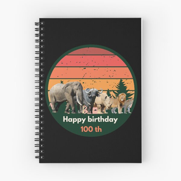 Item preview, Big Five Safari Sunset 100th Birthday - African Wildlife Retro Design designed and sold by Weather gifts .
