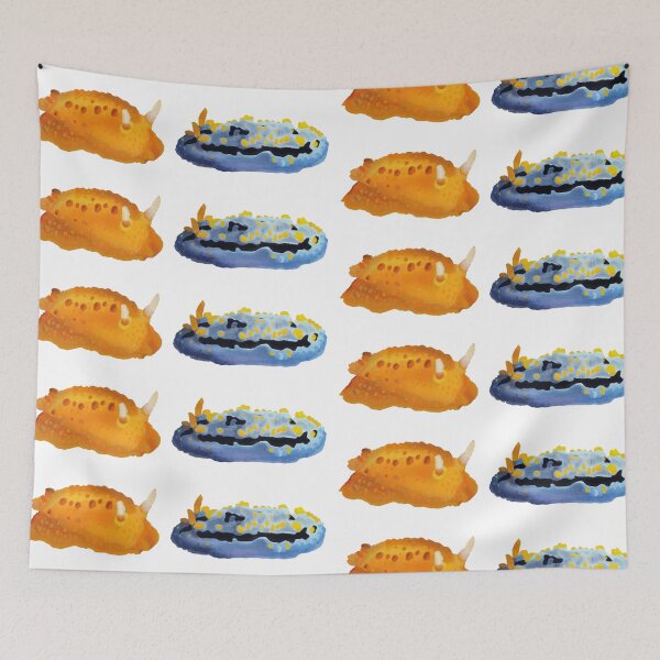 Item preview, Nudibranch duo - orange and blue sea slug designed and sold by Poulpimousse.