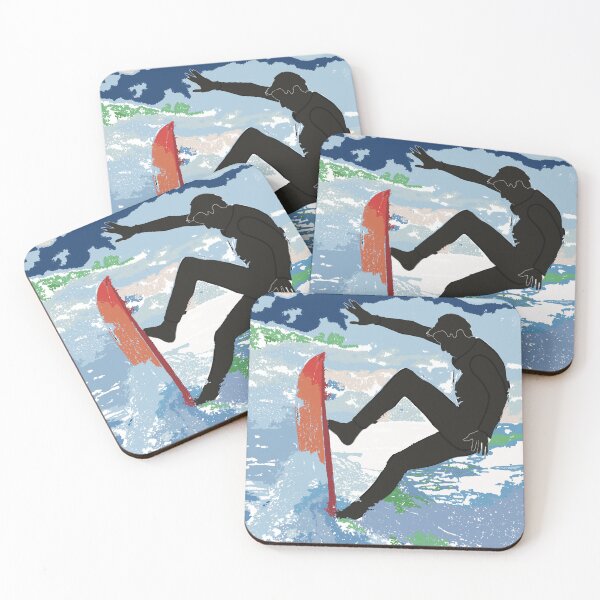 Item preview, Surfer Silhouette Ocean Wave - Coastal Painterly Art designed and sold by iampaulmorris.
