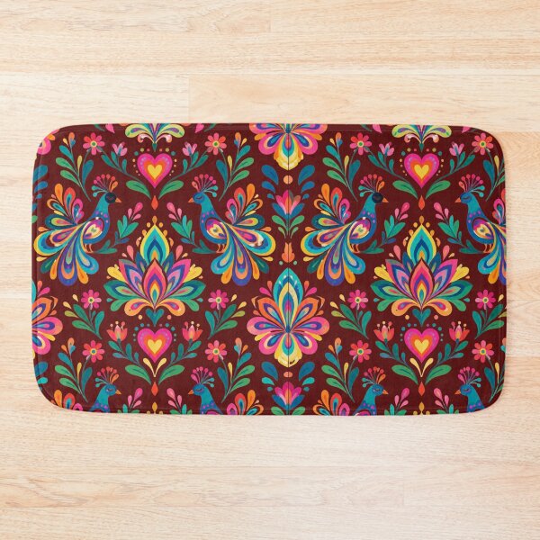 Item preview, Colorful Peacock Folk Art Pattern – Boho Psychedelic Floral Design designed and sold by Adela80.