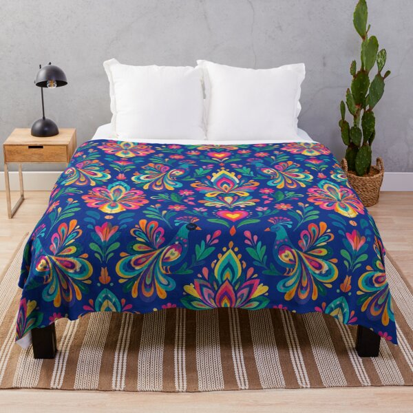 Item preview, Colorful Peacock Folk Art Pattern – Boho Psychedelic Floral Design designed and sold by Adela80.