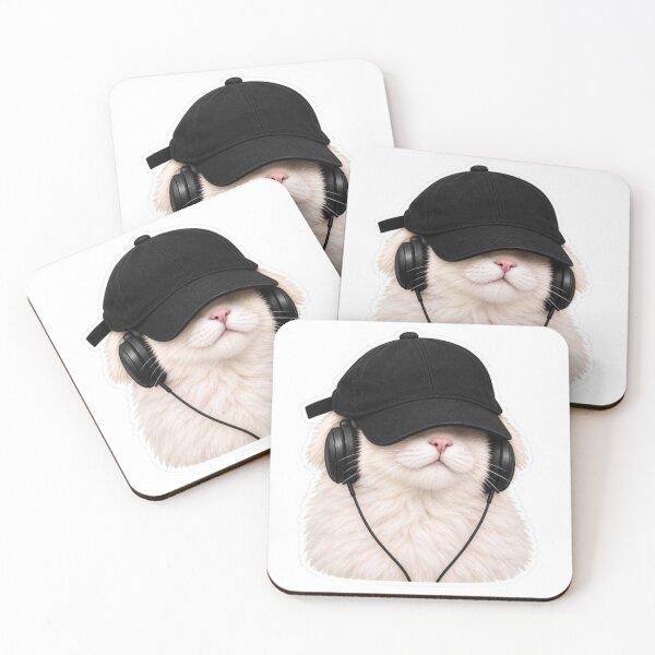 Item preview, Cool Cat Wearing a Cap and Headphones designed and sold by Snurly.