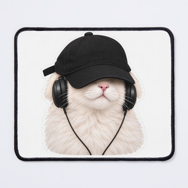Item preview, Cool Cat Wearing a Cap and Headphones designed and sold by Snurly.