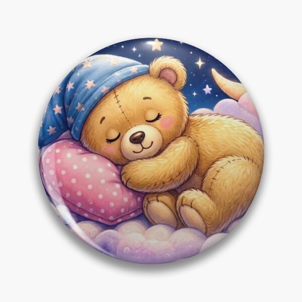 Item preview, Sweet Dreams Teddy Bear – Cute Kawaii Bear Under the Moon & Stars designed and sold by MoodLay.