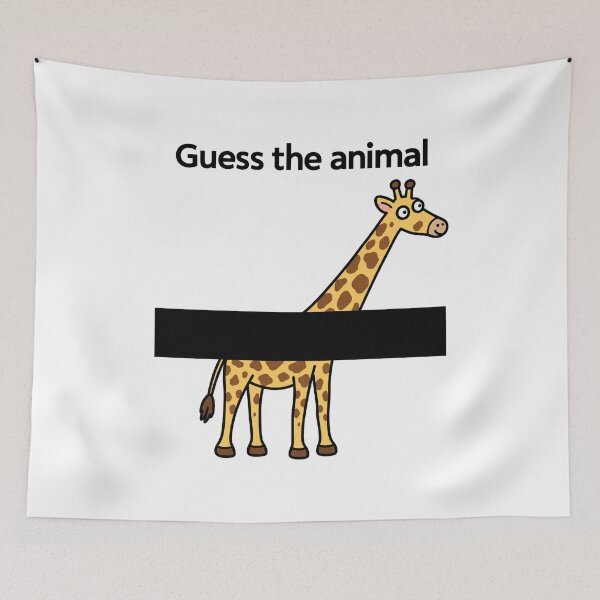 Item preview, Guess the Animal Funny Giraffe Puzzle designed and sold by MonkiFlipp.