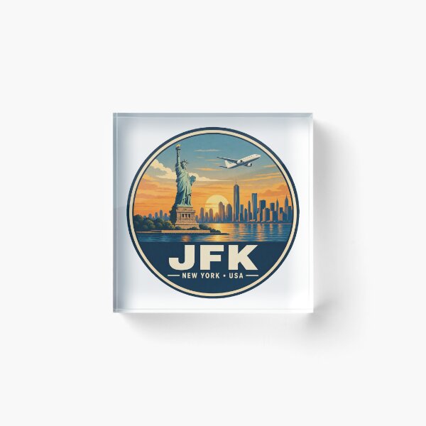 Item preview, JFK New York Airport Code Retro Travel Badge designed and sold by CLOUTKULT.