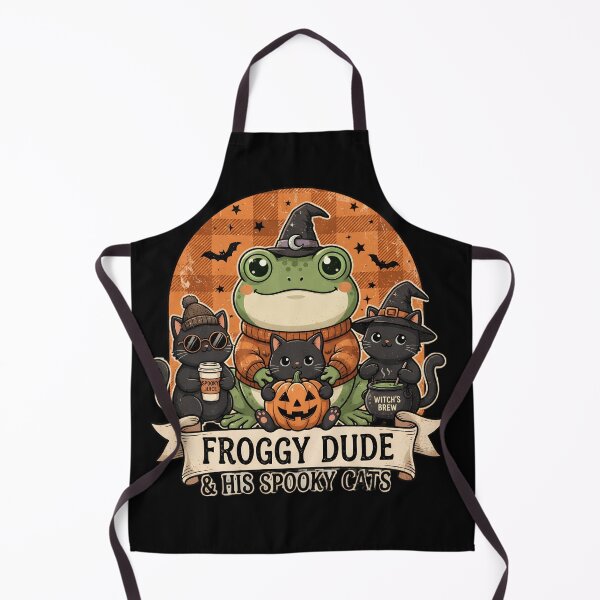 Item preview, Froggy Dude and His Spooky Cats Cute Retro Fall Aesthetic Classic T-Shirt designed and sold by Basma Designs | Retro, Kawaii Shirts & Stickers.