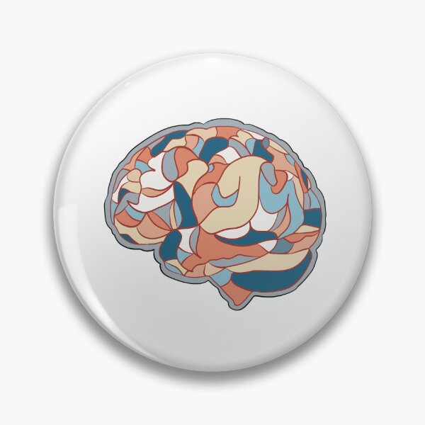 Item preview, Peach & Blue Brain - Abstract Anatomy Mosaic Art designed and sold by iampaulmorris.