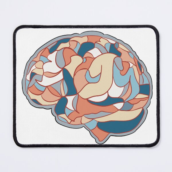Item preview, Peach & Blue Brain - Abstract Anatomy Mosaic Art designed and sold by iampaulmorris.