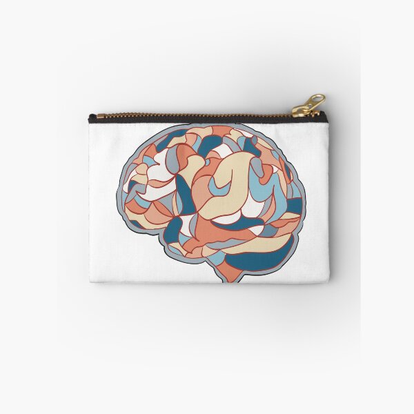 Item preview, Peach & Blue Brain - Abstract Anatomy Mosaic Art designed and sold by iampaulmorris.