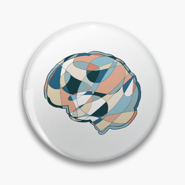 Item preview, Teal & Peach Brain - Abstract Anatomy Mosaic Art designed and sold by iampaulmorris.