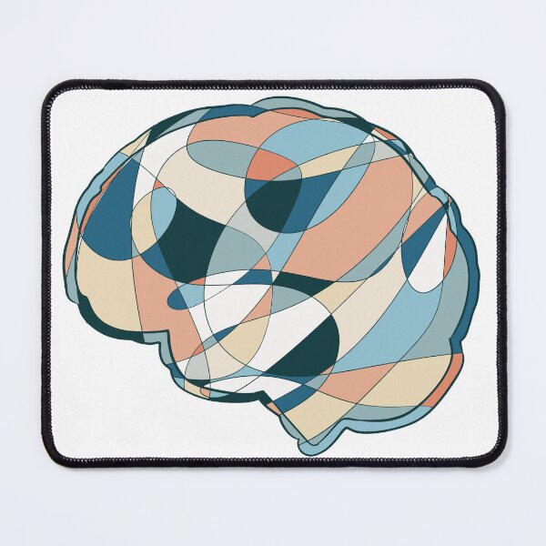Item preview, Teal & Peach Brain - Abstract Anatomy Mosaic Art designed and sold by iampaulmorris.