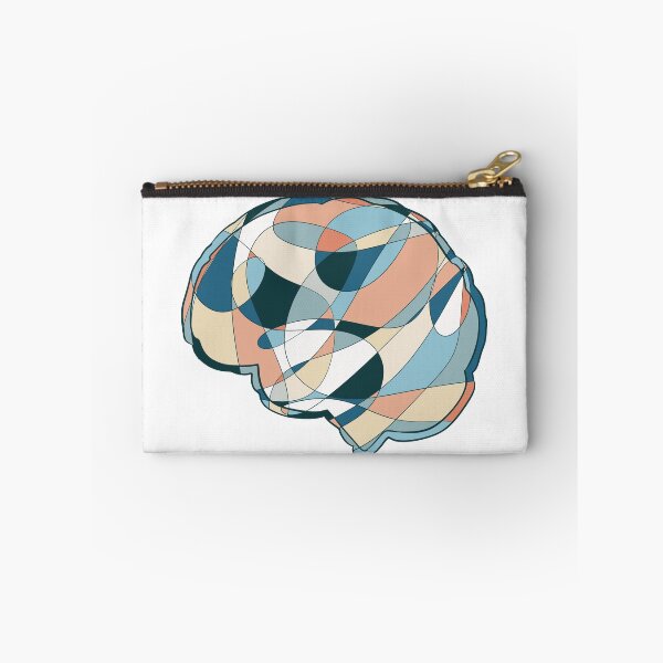 Item preview, Teal & Peach Brain - Abstract Anatomy Mosaic Art designed and sold by iampaulmorris.
