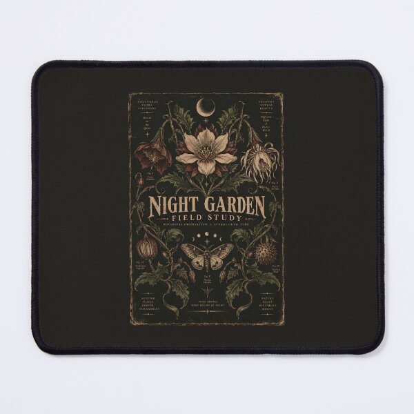 Item preview, Night Garden Field Study Vintage Botanical Moth designed and sold by KakangMudi.