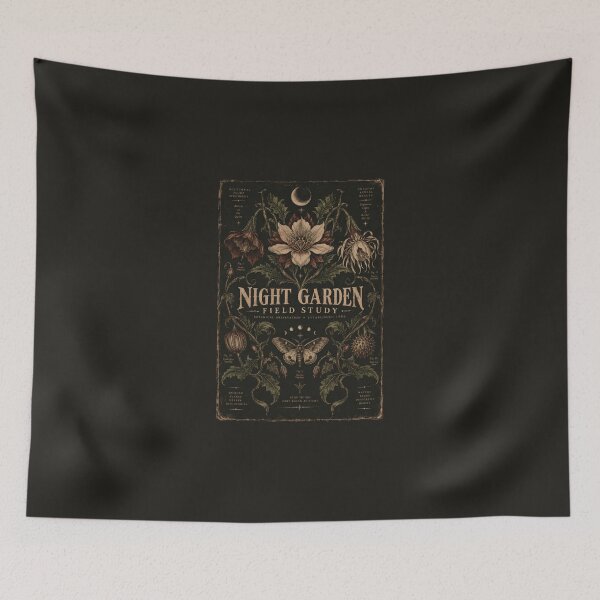 Item preview, Night Garden Field Study Vintage Botanical Moth designed and sold by KakangMudi.