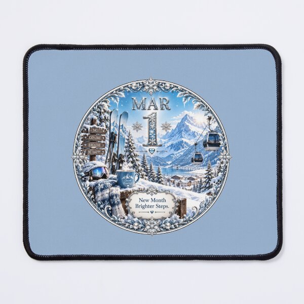 Item preview, March 1 Snowy Mountain Birthday Design designed and sold by LunaMoments.