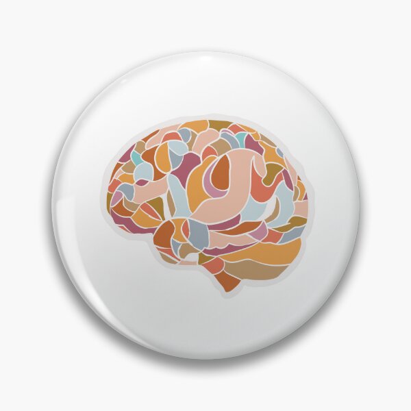 Item preview, Orange & Pink Brain - Abstract Anatomy Mosaic Art designed and sold by iampaulmorris.