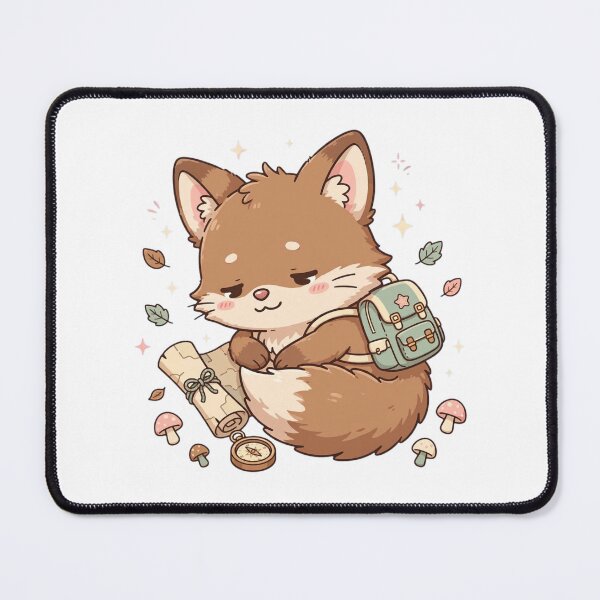 Item preview, Cute Sleepy Fox Adventurer with Backpack, Map & Compass | Kawaii Autumn Woodland Design designed and sold by dalilashops.