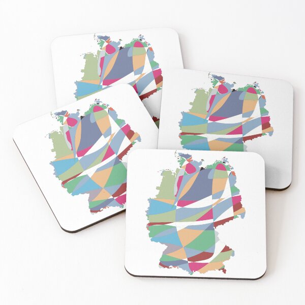Item preview, Geometric Shard Germany Map - Colourful States Line Art designed and sold by iampaulmorris.