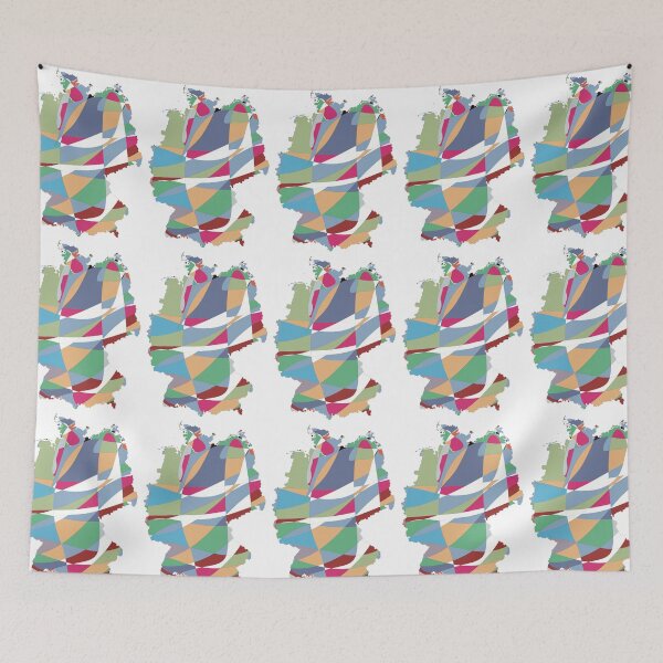 Item preview, Geometric Shard Germany Map - Colourful States Line Art designed and sold by iampaulmorris.