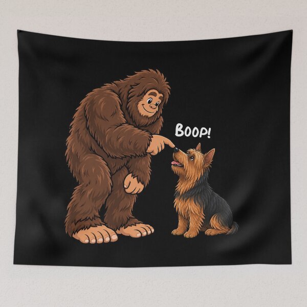 Item preview, Bigfoot and Australian Terrier Boop Fun Design Sasquatch designed and sold by rafaeltto.