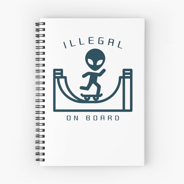Item preview, Illegal Alien on Board, Skateboarding Alien UFO Humor designed and sold by BriAngelaBubbleDesigns.