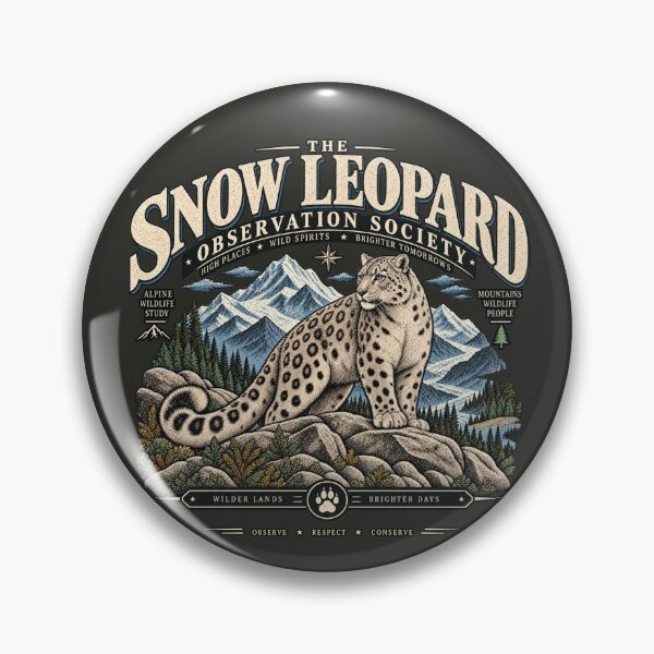Item preview, Snow Leopard Observation Society Vintage Wildlife Emblem designed and sold by KakangMudi.