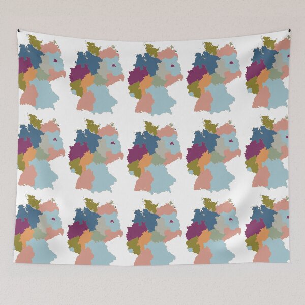 Item preview, Muted Germany Map - Colourful States Line Art designed and sold by iampaulmorris.