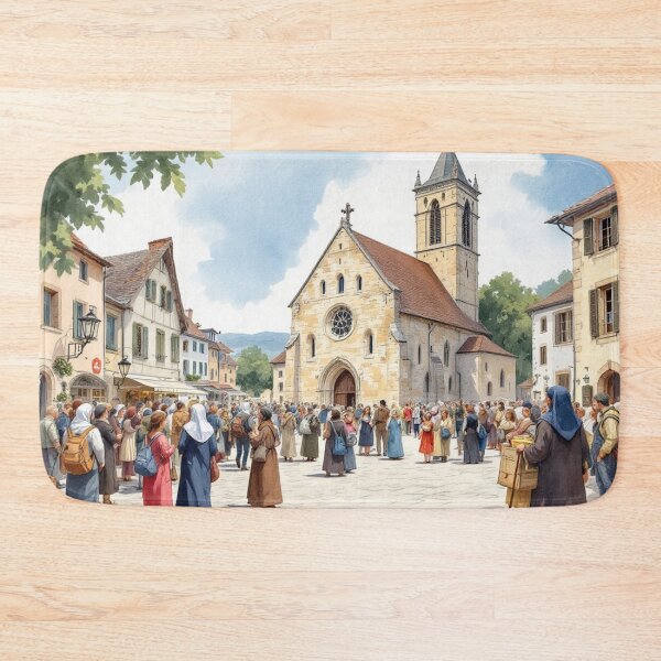 Artikelvorschau, Pilger bereitet sich auf die Abreise nach Santiago de Compostela vor (Mittelalter) entworfen und verkauft von jefboutique6150.