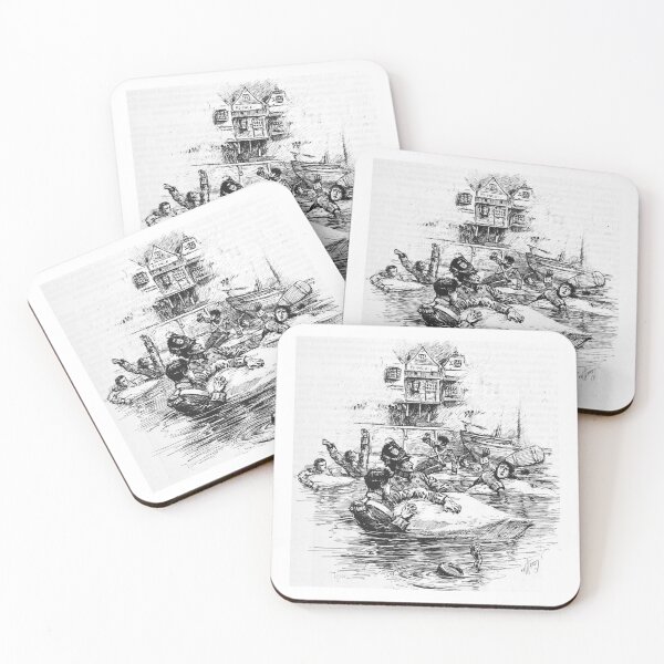 Item preview, Vintage Shipwreck Survivors Antique Engraving Art designed and sold by Antique Science Press.