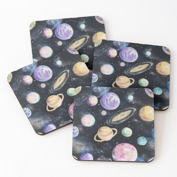 Item preview, Watercolor Planets and Galaxy Space Pattern designed and sold by ArtistUpsale.
