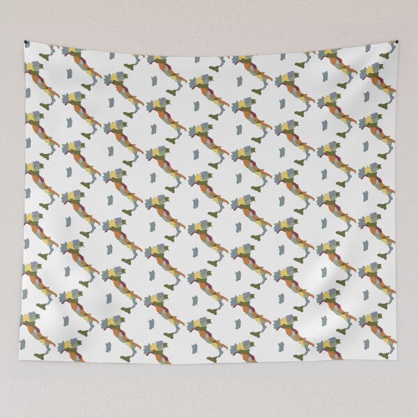 Item preview, Olive & Grey Italy Map - Colourful Regions Line Art designed and sold by iampaulmorris.