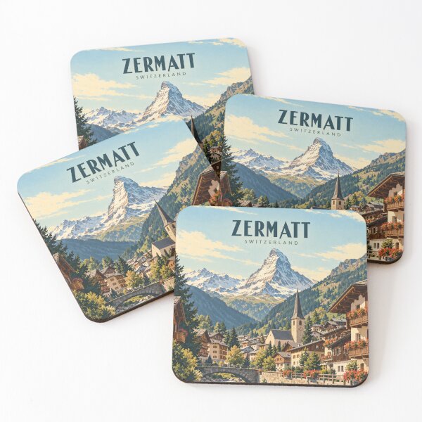 Item preview, Zermatt Vintage Alpine Travel Art designed and sold by MichaeIRellov.