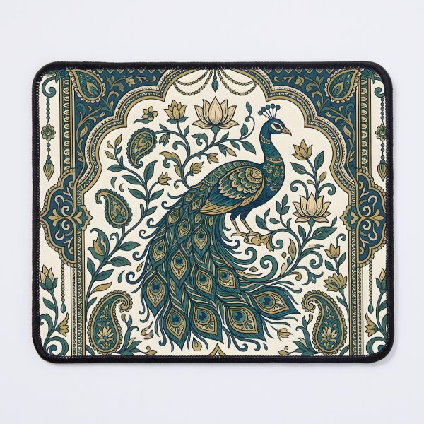 Item preview, Indian Peacock Paisley Lotus Heritage Art designed and sold by hutofdesigns.