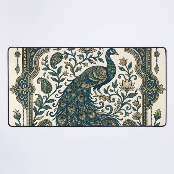 Item preview, Indian Peacock Paisley Lotus Heritage Art designed and sold by hutofdesigns.