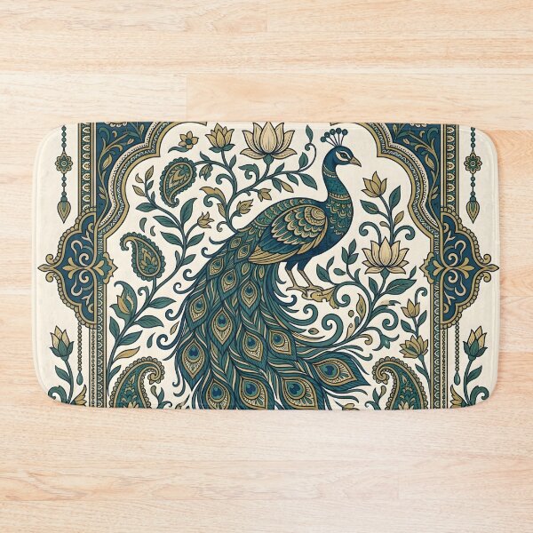 Item preview, Indian Peacock Paisley Lotus Heritage Art designed and sold by hutofdesigns.