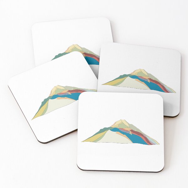Artikelvorschau, Sonnenuntergang am Aoraki/Mount Cook – Geometrische Alpengipfelkunst entworfen und verkauft von iampaulmorris.