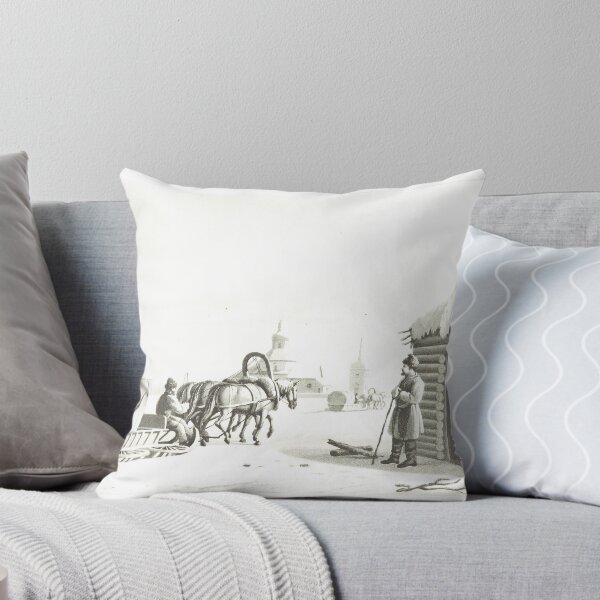 Item preview, Vintage Russian Winter Sleigh Lithograph Art designed and sold by Antique Science Press.