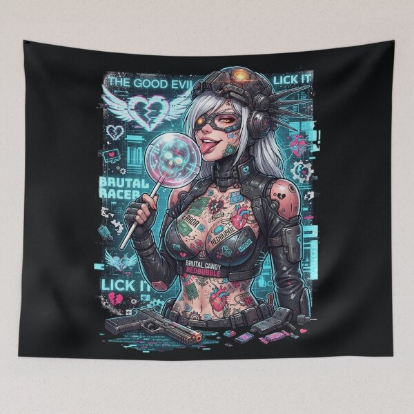 Item preview, Cyberpunk Brutal Racer Skull Lollipop designed and sold by Voodoo Store Paranormal Collections.