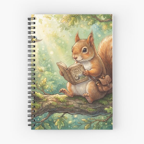 Item preview, Cute Reading Squirrel Sticker | Woodland Book Lover Animal | Cozy Forest Art designed and sold by SebastianSpace.