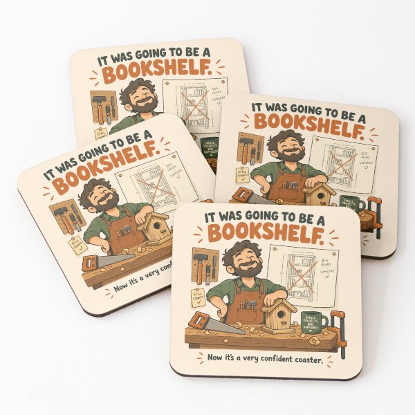 Item preview, It Was Going To Be A Bookshelf Funny Woodworking Gift Flat Illustration Shirt Carpenter Sticker Woodworker Gift designed and sold by Fanverse Merchandise.