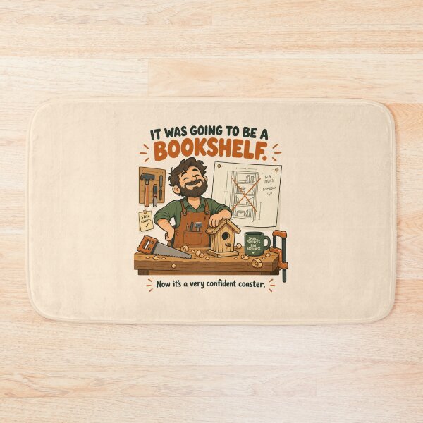 Item preview, It Was Going To Be A Bookshelf Funny Woodworking Gift Flat Illustration Shirt Carpenter Sticker Woodworker Gift designed and sold by Fanverse Merchandise.