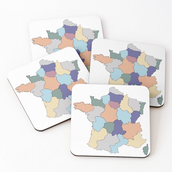 Item preview, Grey & Peach France Map - Colourful Regions Line Art designed and sold by iampaulmorris.