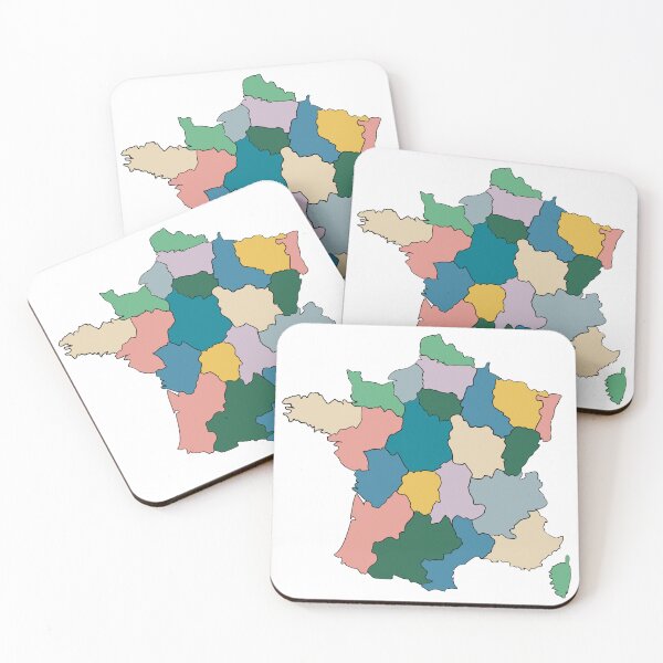 Item preview, Pastel Multicolour France Map - Colourful Regions Line Art designed and sold by iampaulmorris.