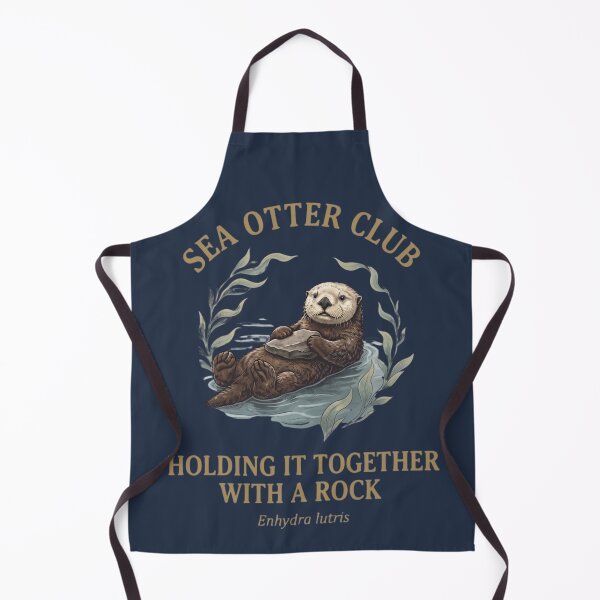 Item preview, Holding It Together With A Rock Sea Otter Humor Badge designed and sold by CalmCapy Co.
