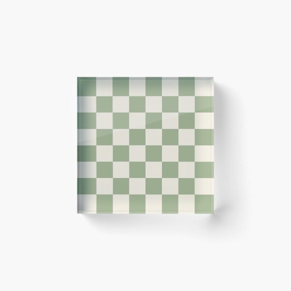 Item preview, Medium Sage Green Checkerboard Pattern Sticker | Soft Cottagecore Checkered Print designed and sold by DColourMuse.
