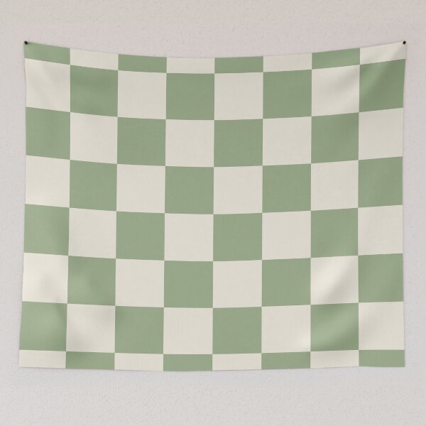 Item preview, Medium Sage Green Checkerboard Pattern Sticker | Soft Cottagecore Checkered Print designed and sold by DColourMuse.