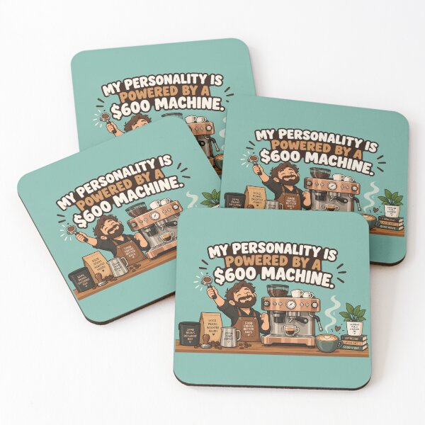 Item preview, My Personality Is Powered By A $600 Machine Funny Home Barista Gift Flat Illustration Shirt Espresso Lover Sticker Coffee Gift designed and sold by Fanverse Merchandise.