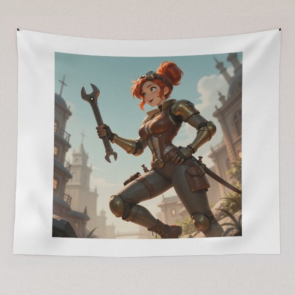 Item preview, Steampunk Mechanic Girl – Redhead Engineer Adventure designed and sold by Killington.